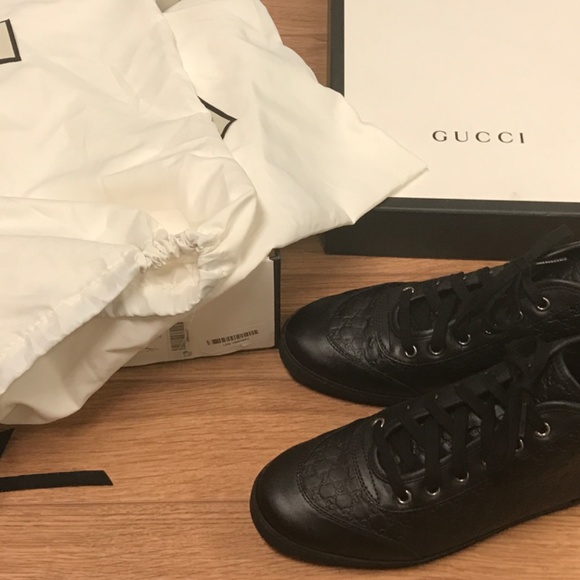 GUCCI GG GUCCISSIMA MICROSOFT NERO SNEAKERS SIZE 6.5 - Picture 7 of 7